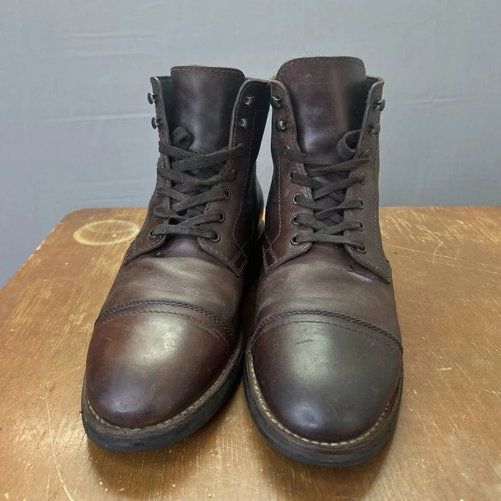 Thursday Boot Company Captain Lace Up Brown Leather Cap Toe Men's 8.5 Handmade